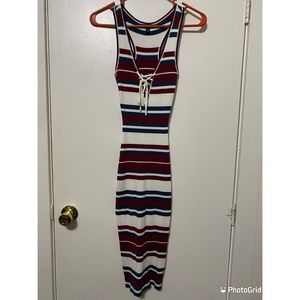 Sexy red, white and blue dress